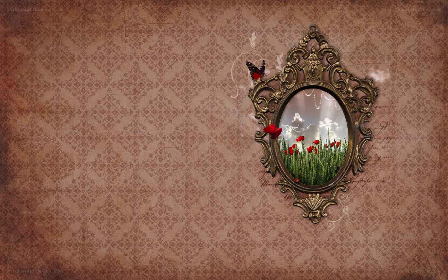mirror to a flower field