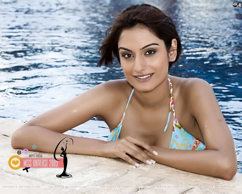 Miss India at poolside