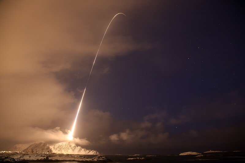 Missile Launch at Night — Black