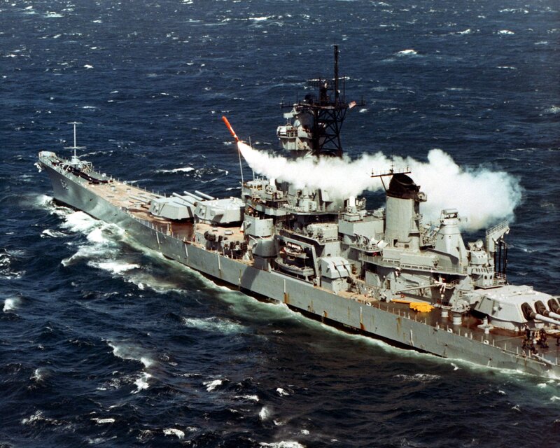 Missile Launch from Battleship — Gray, Dramatic