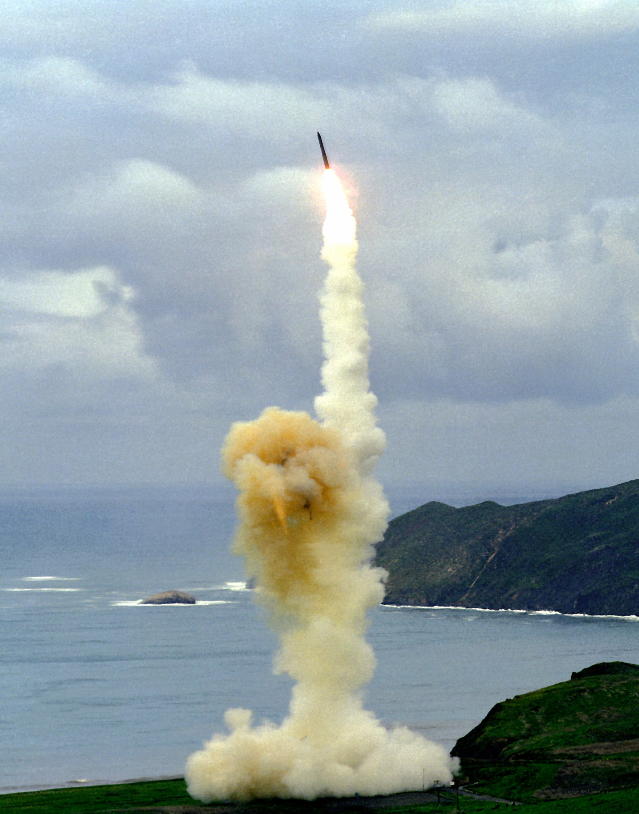 Missile launch from coastal site