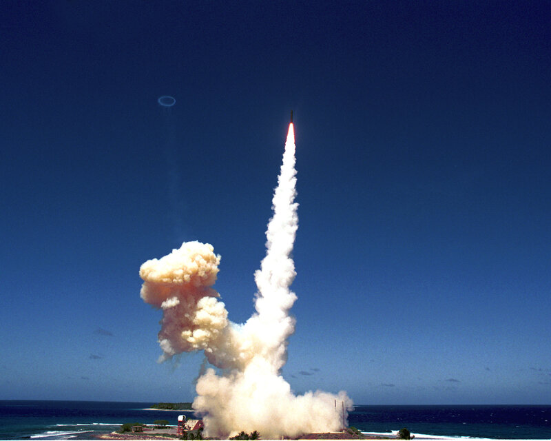 Missile launch from island