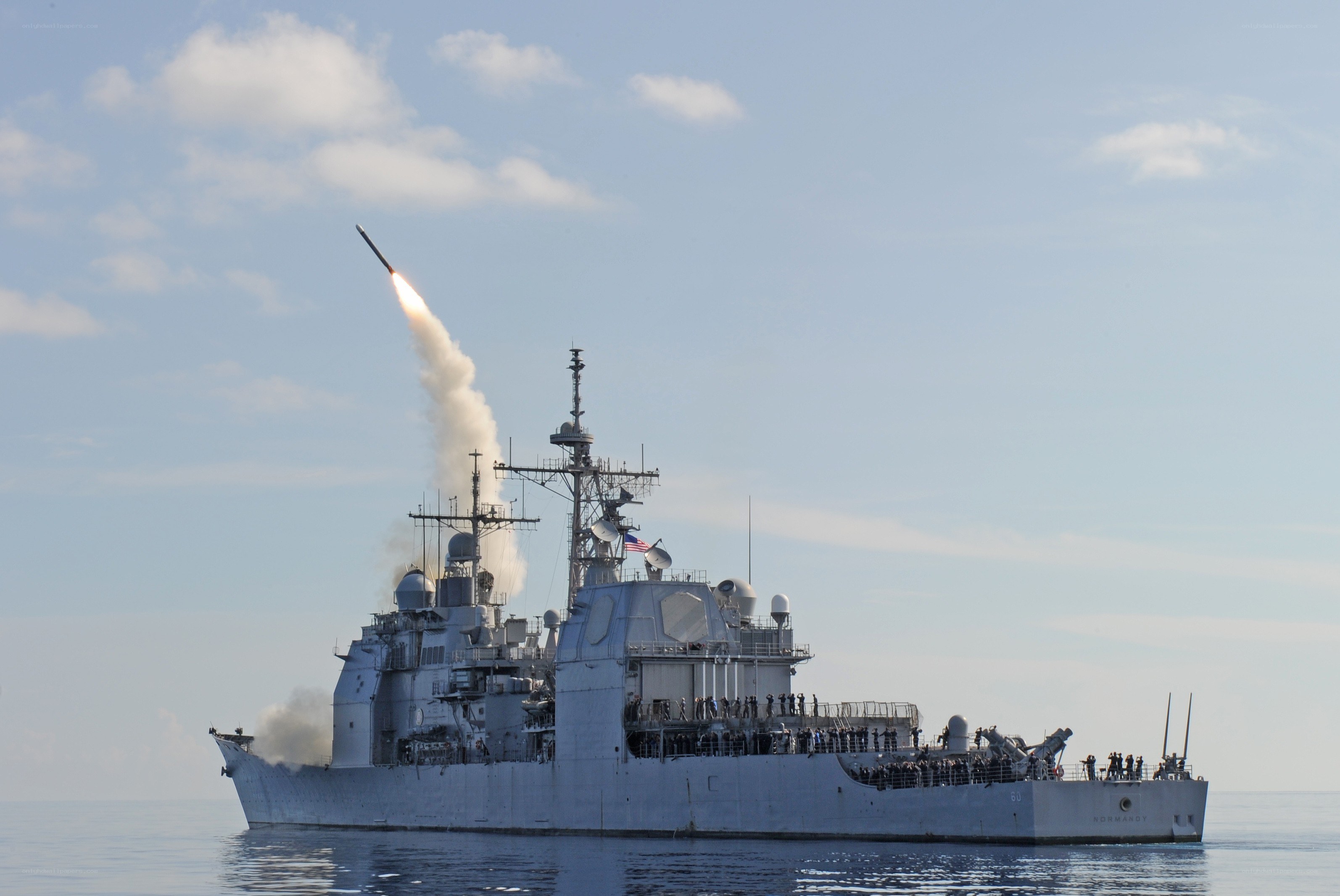 Missile launch from warship