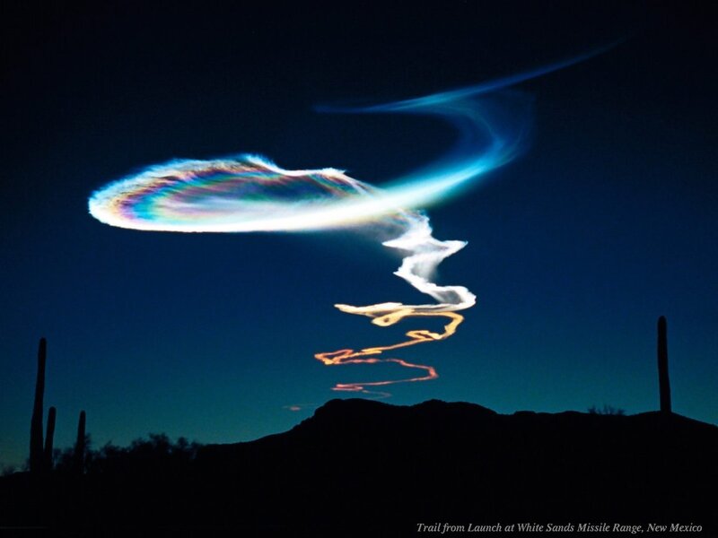 Missile launch trail at White Sands