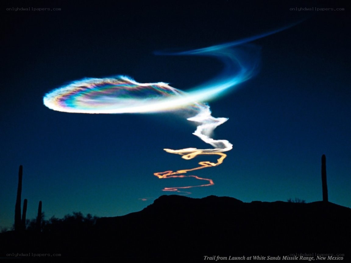 Missile launch trail at White Sands