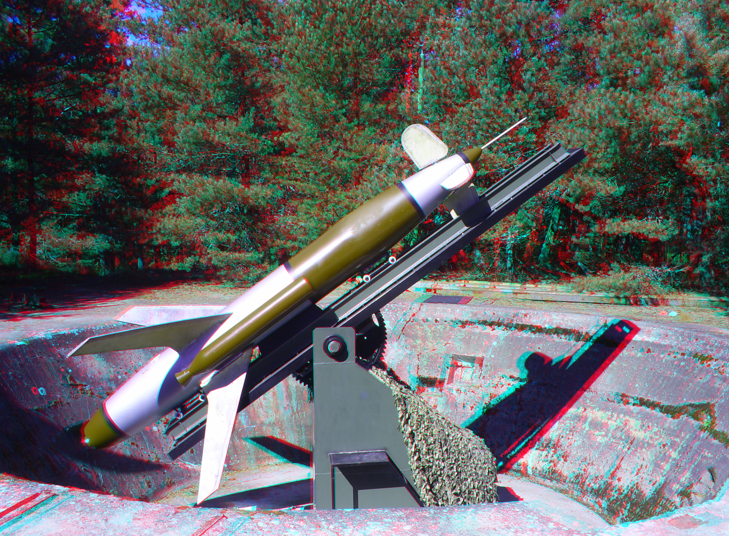 Missile launcher in forest