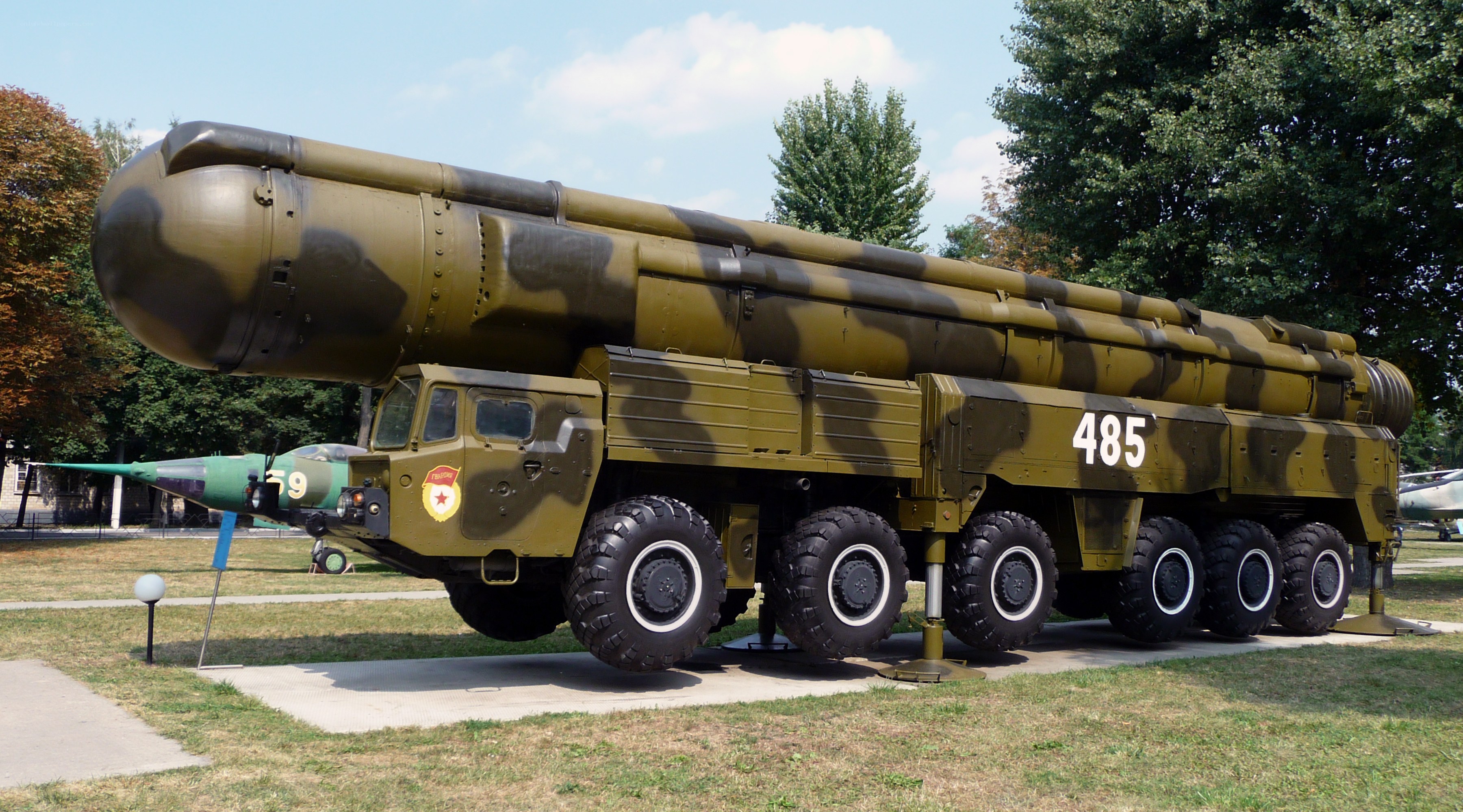 Missile launcher on display