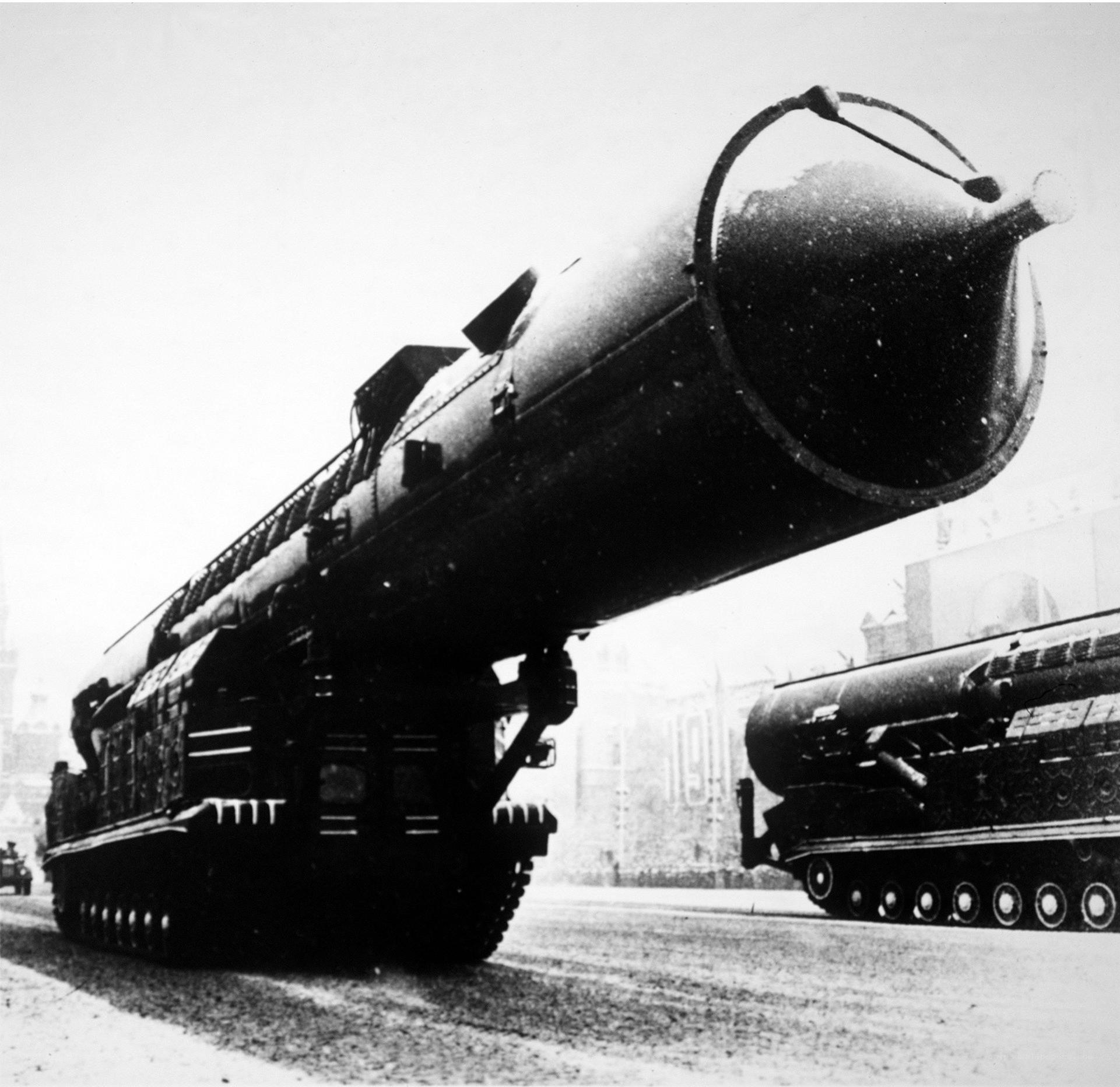 Missile launchers on parade