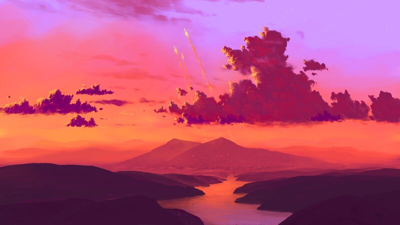 Missiles Launching over Mountains
