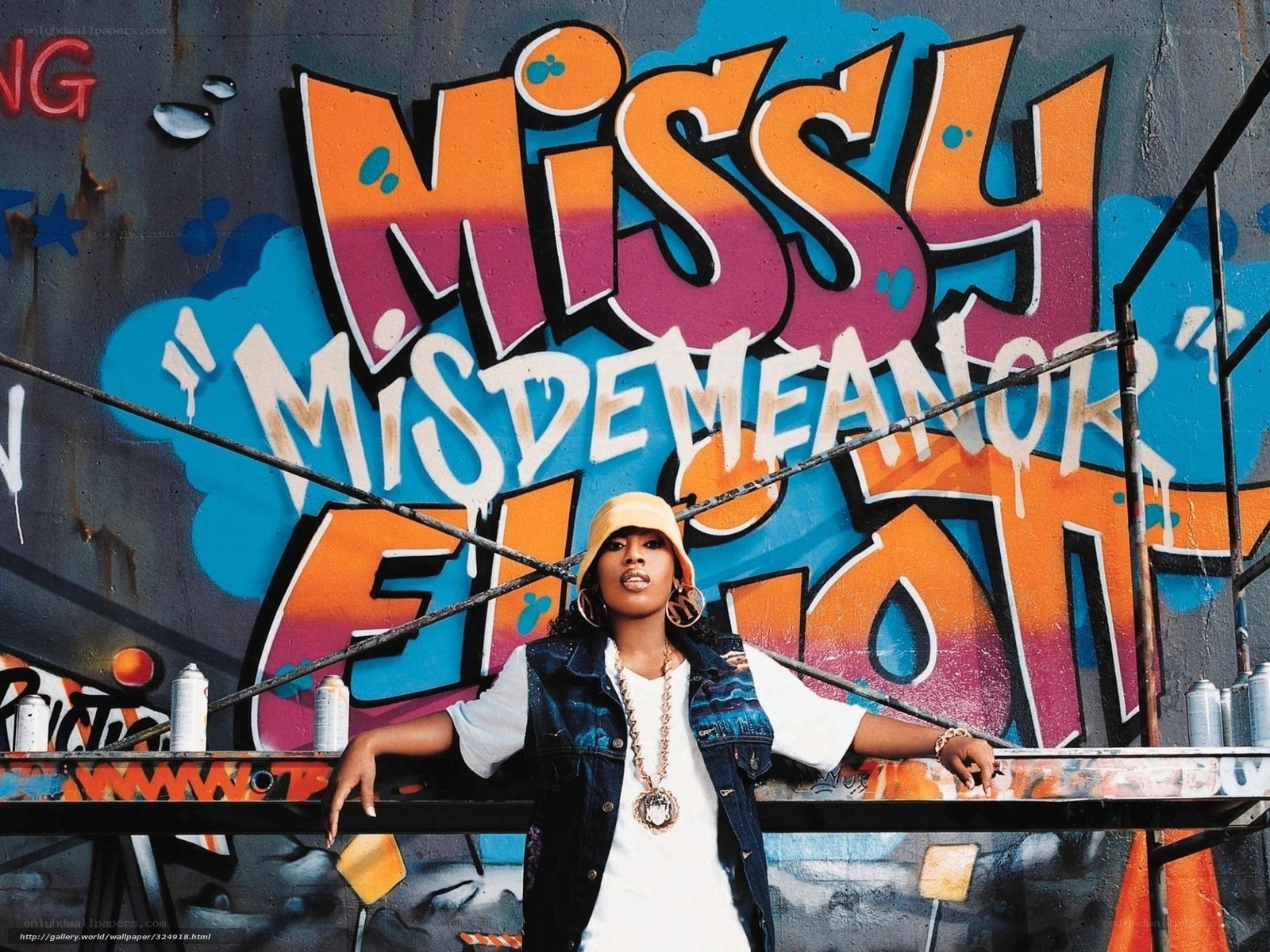 Missy Elliott graffiti portrait