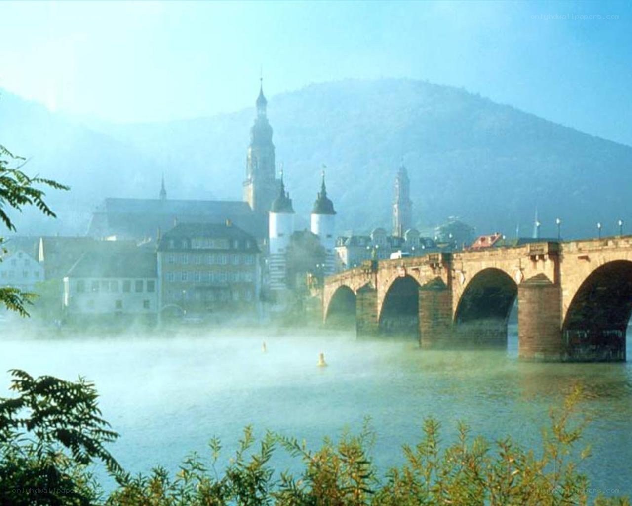 Mist over a historic city