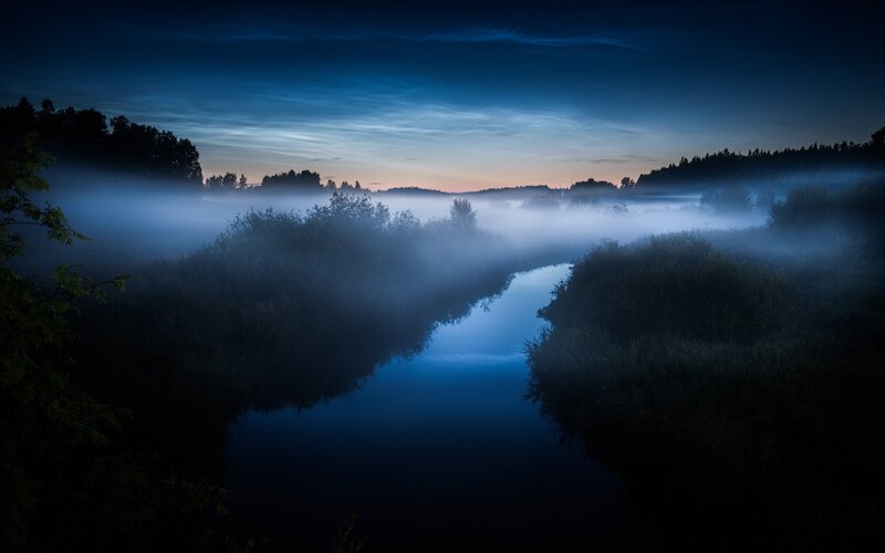 Mist over a river at dawn