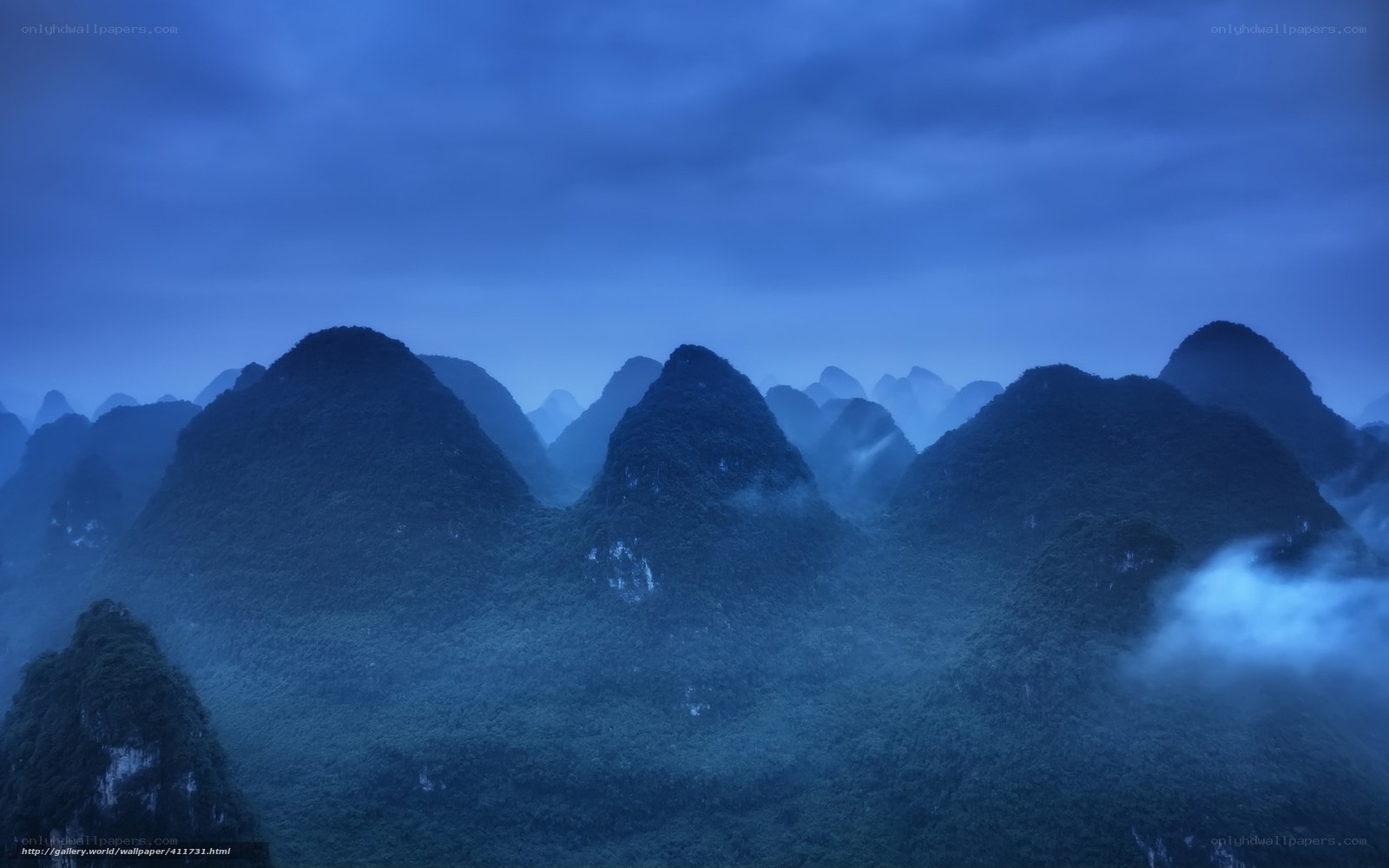 Misty Blue Mountain Peaks