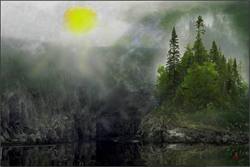 Misty Forest Lake — Green, Mysterious