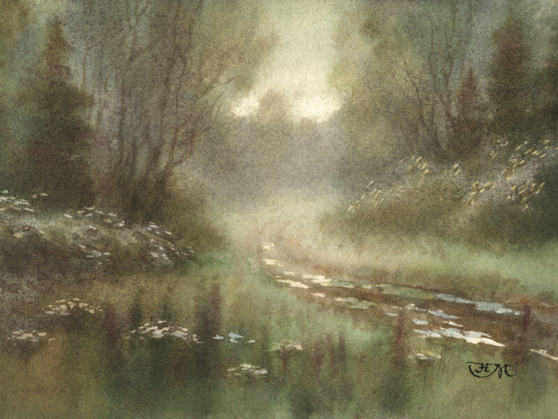 Misty Forest Path — Green