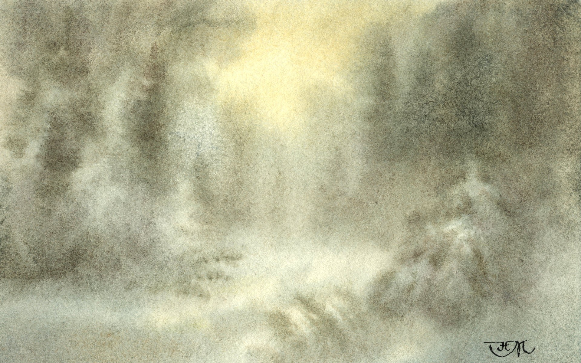 misty forest watercolor