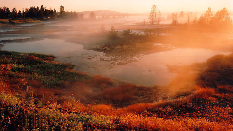 Misty Geothermal Pond