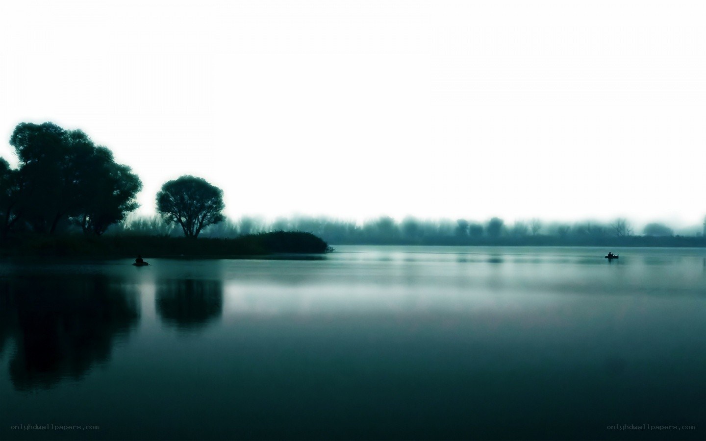 Misty lake at dawn