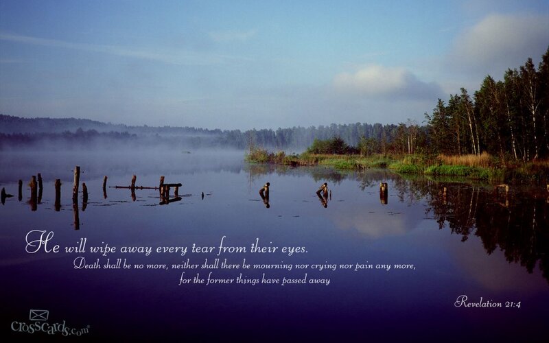 Misty Lake at Dawn — Blue