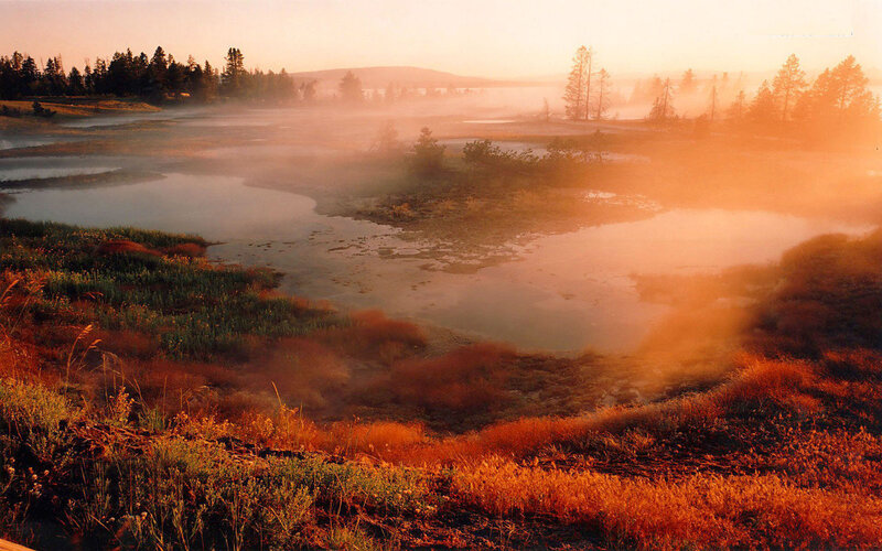 Misty Marsh at Sunrise — Orange