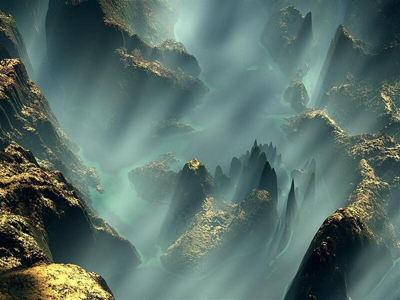 Misty mountain canyon