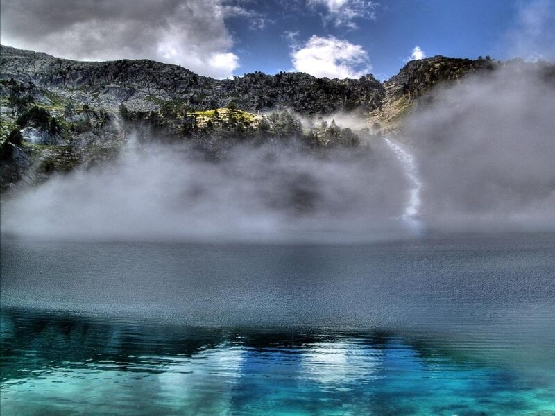 Misty Mountain Lake — Blue, Dramatic