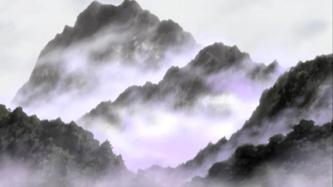 misty mountain landscape