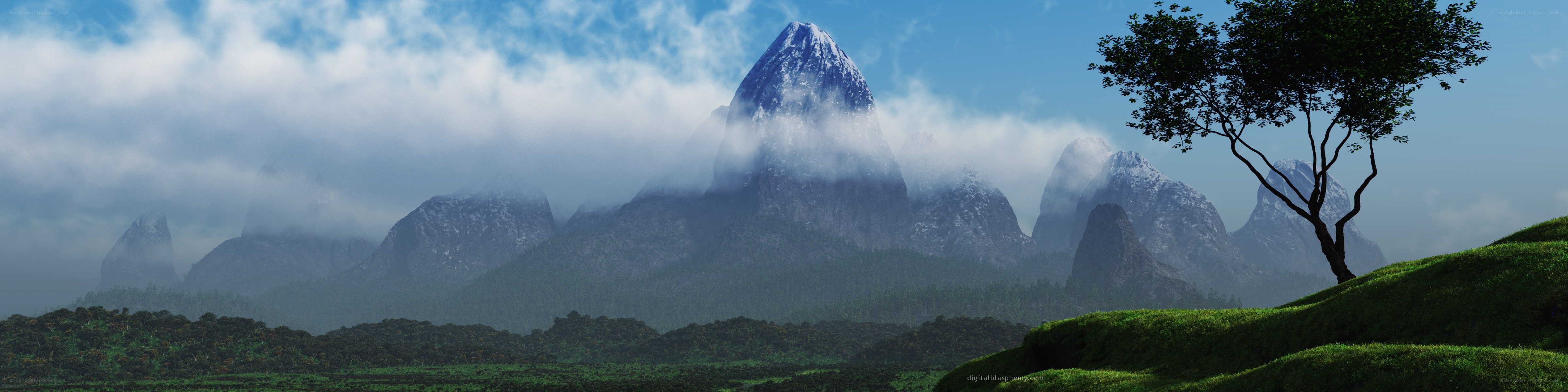 Misty mountain landscape