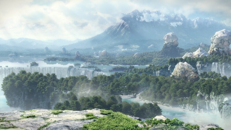 Misty mountain landscape