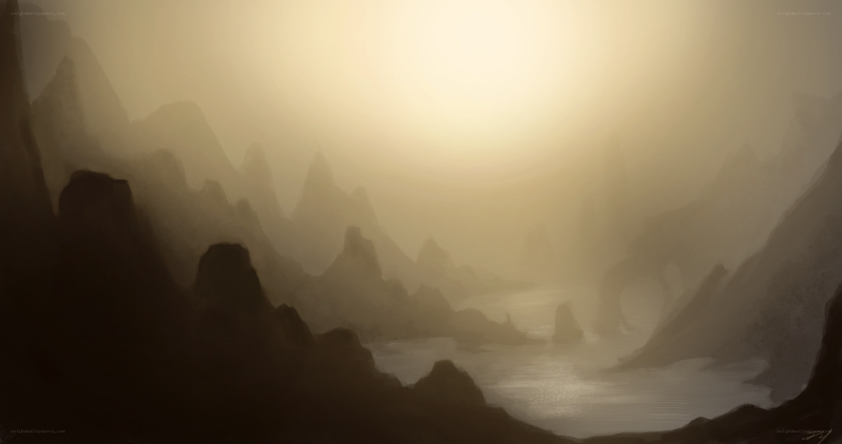 Misty mountain landscape