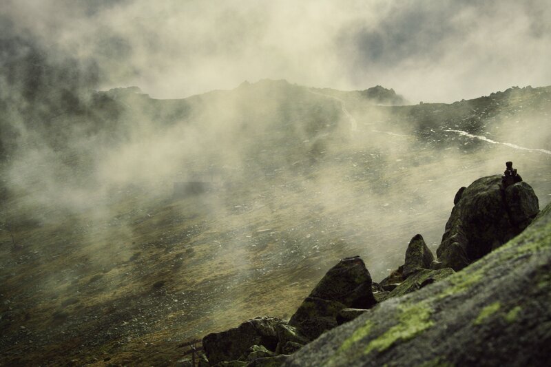 Misty mountain landscape