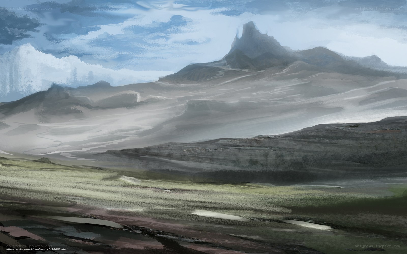 Misty mountain landscape