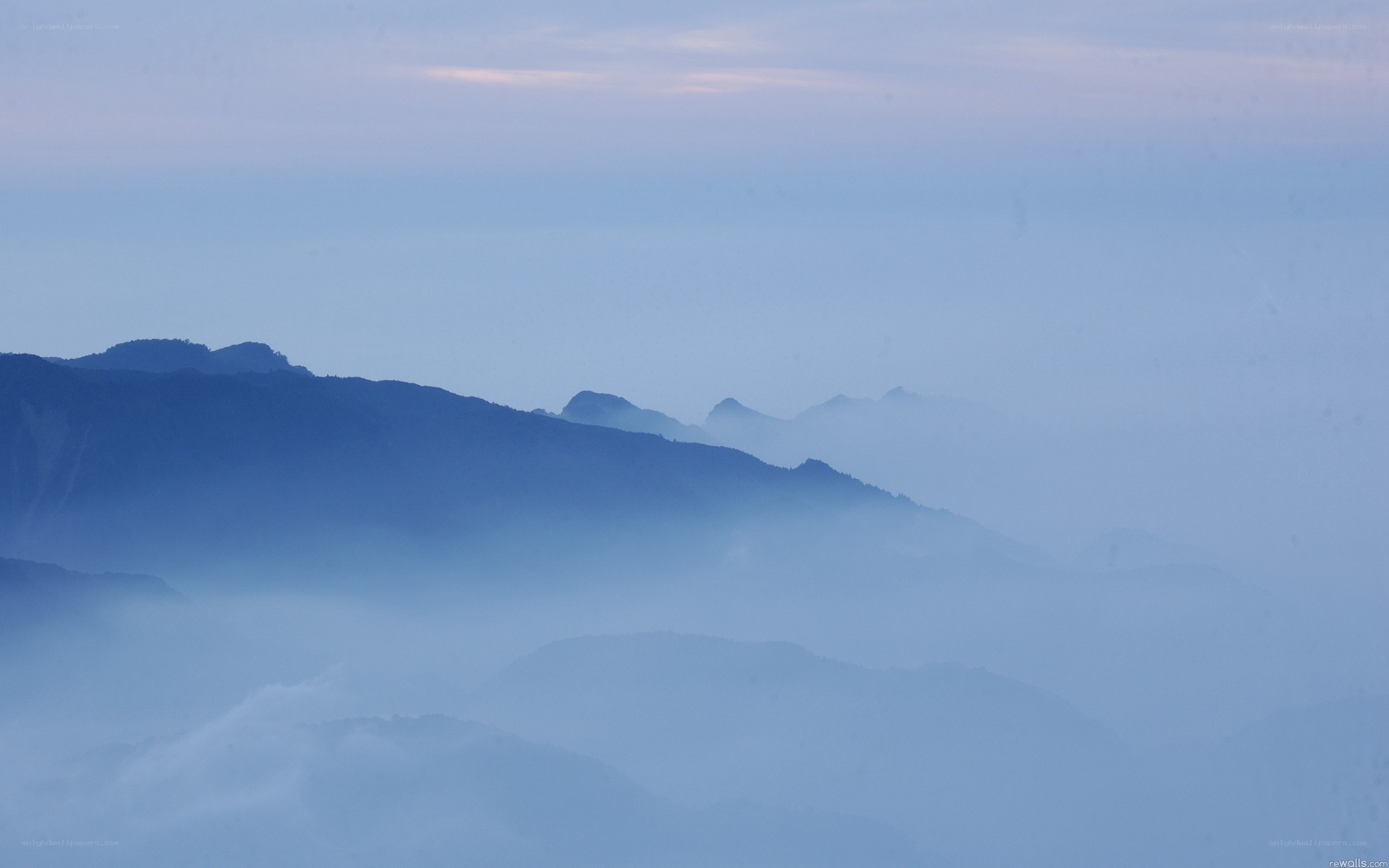 Misty mountain landscape at dawn