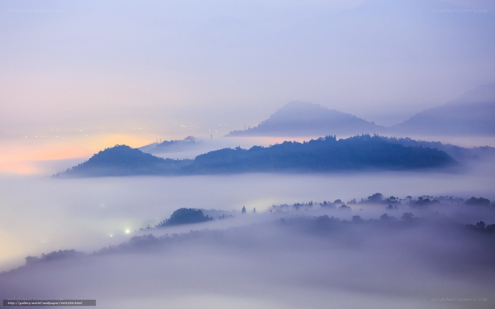 Misty mountain landscape at dawn