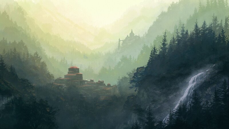 Misty mountain monastery