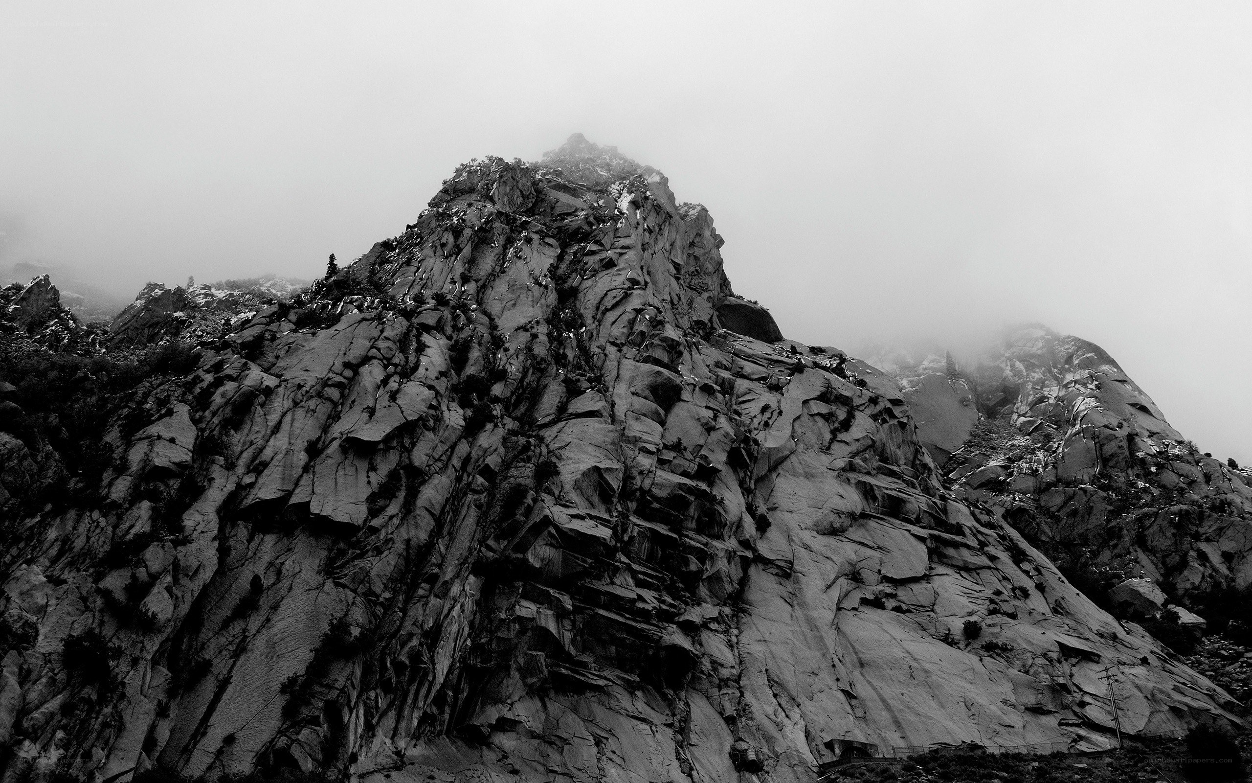 Misty mountain peak