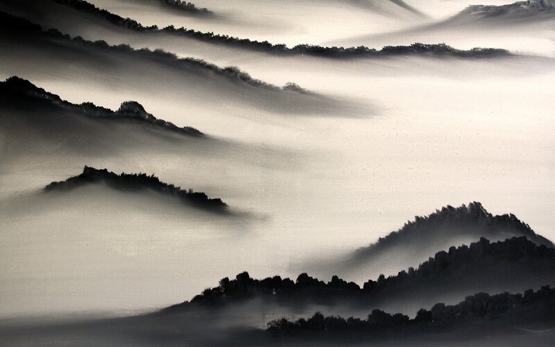 Misty Mountain Ranges — Black