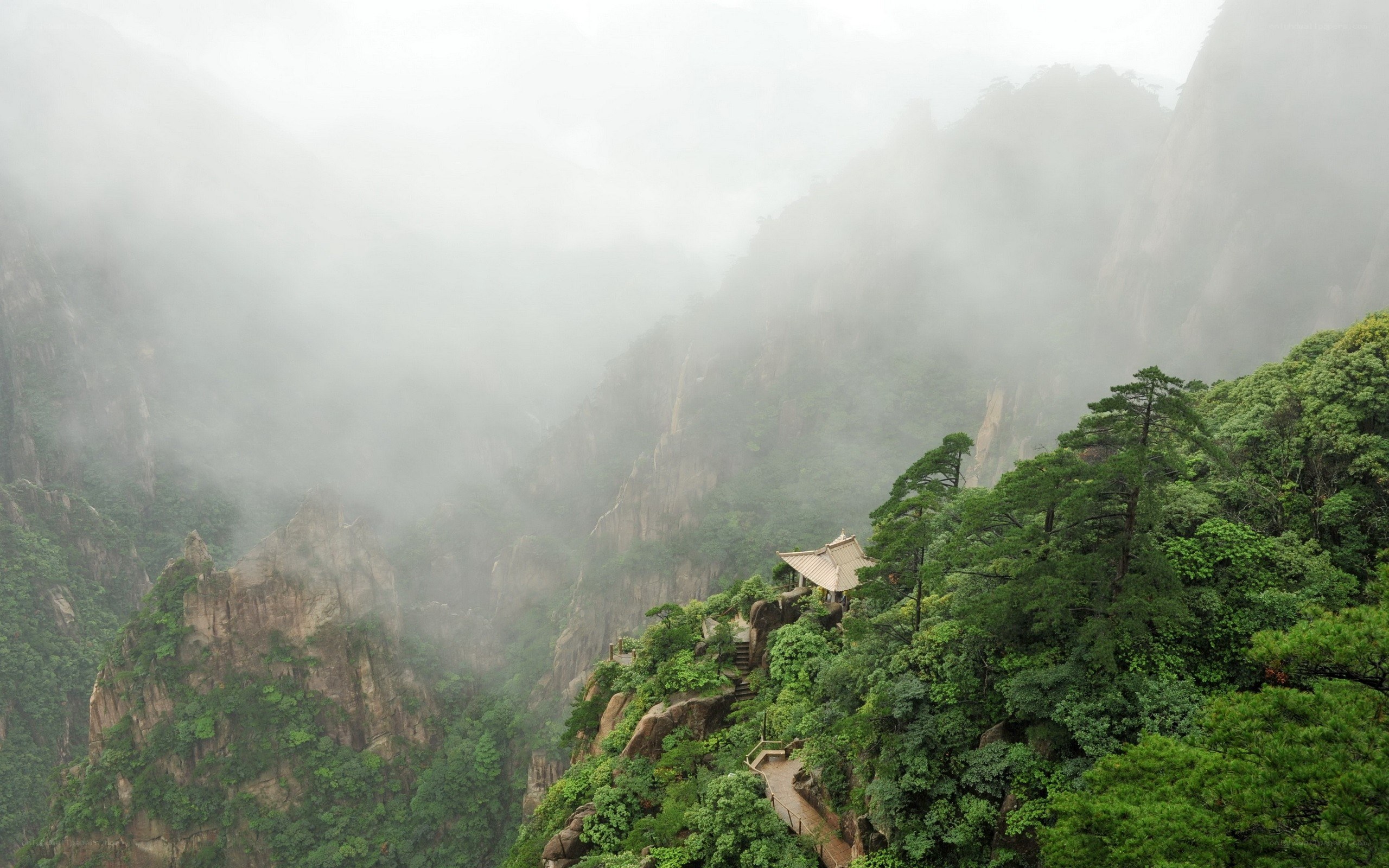 Misty mountain temple