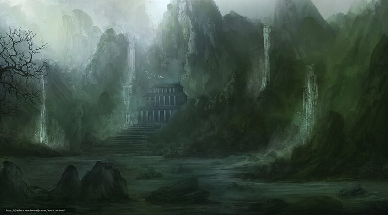 Misty mountain temple
