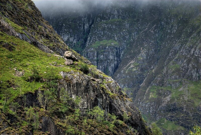 Misty mountain valley