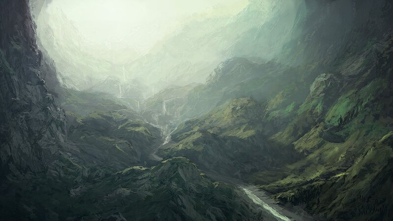 misty mountain valley