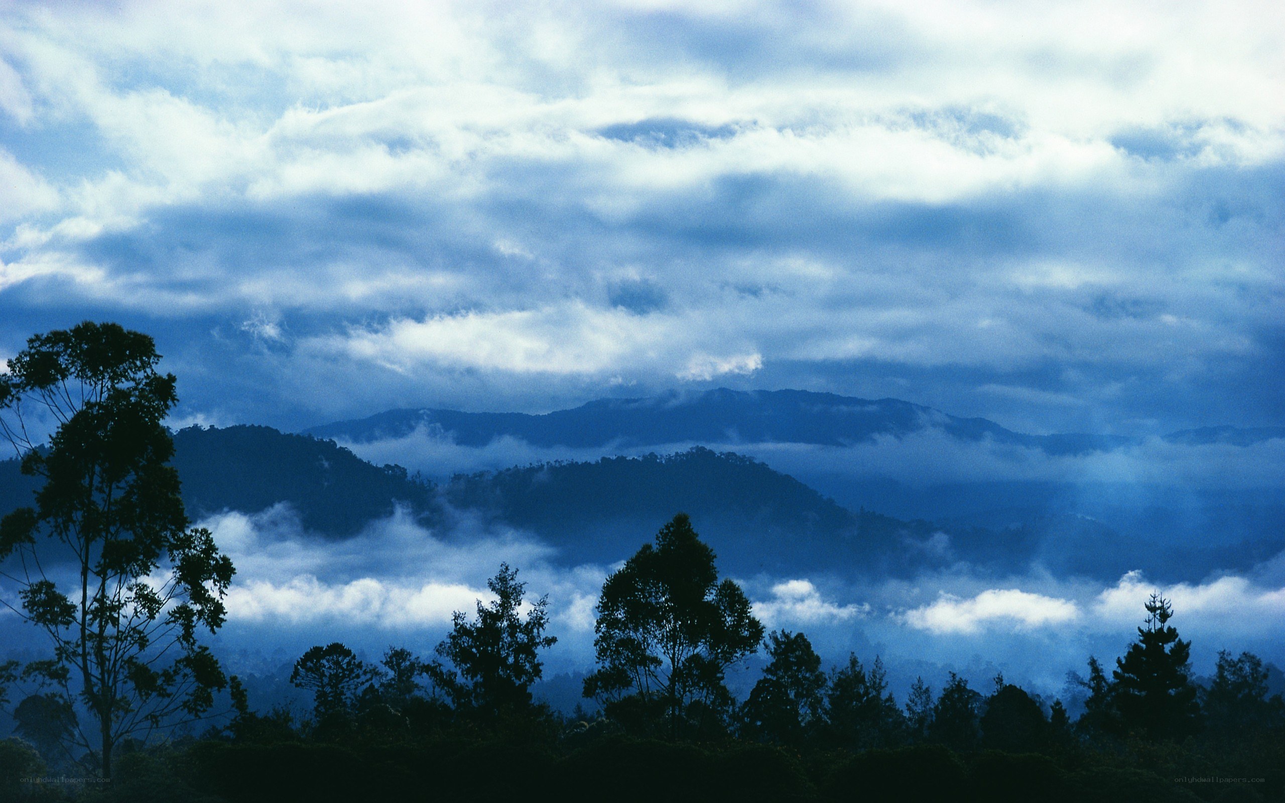 Misty mountains at dawn