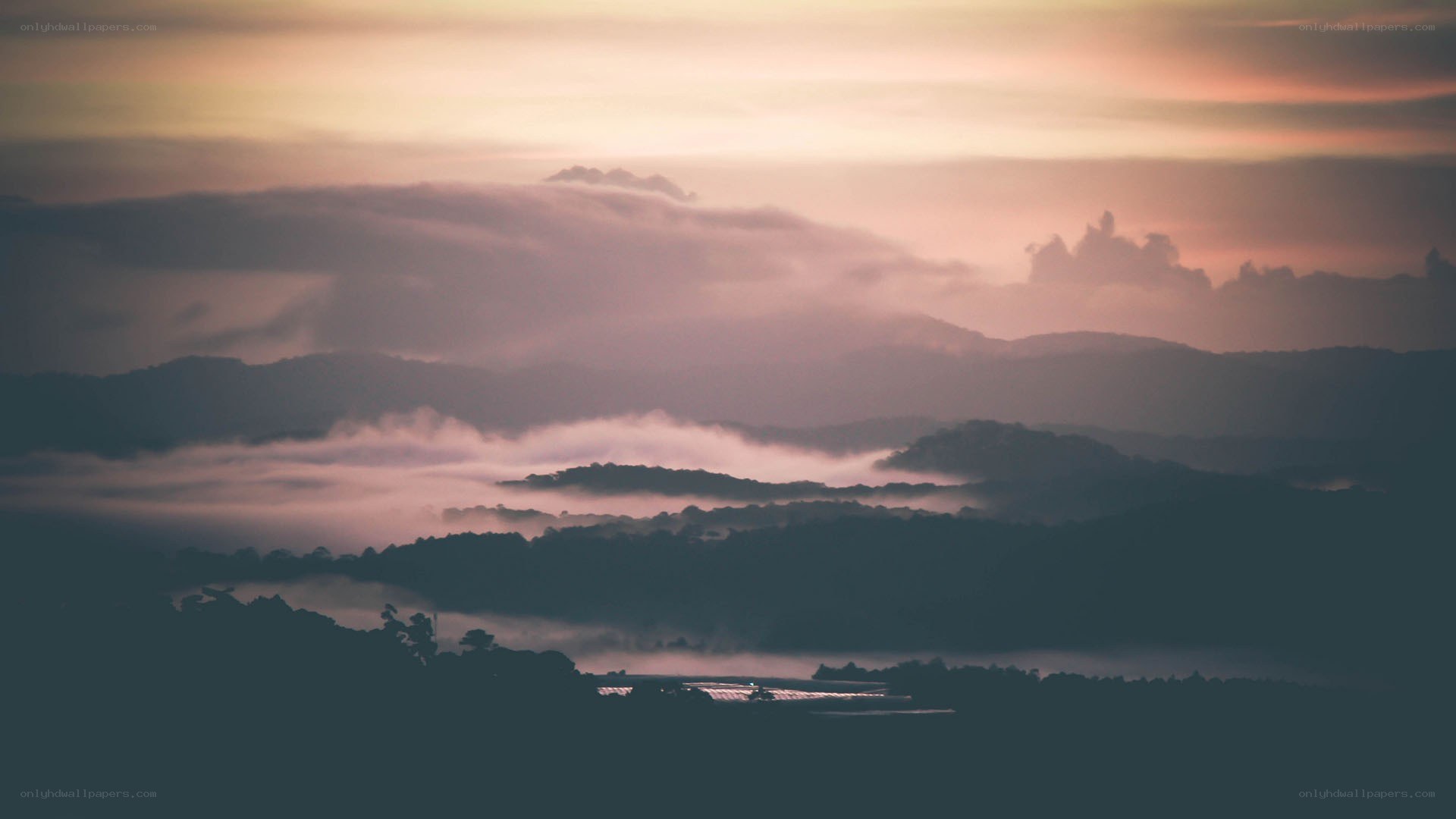 Misty mountains at dawn