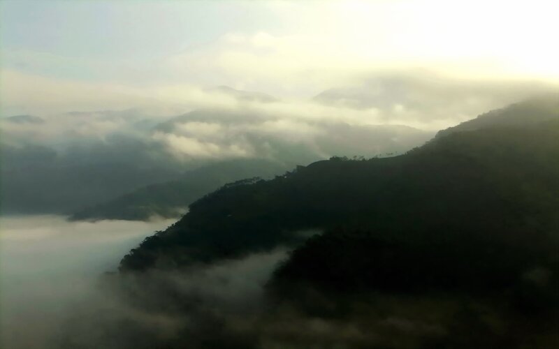 Misty mountains at dawn