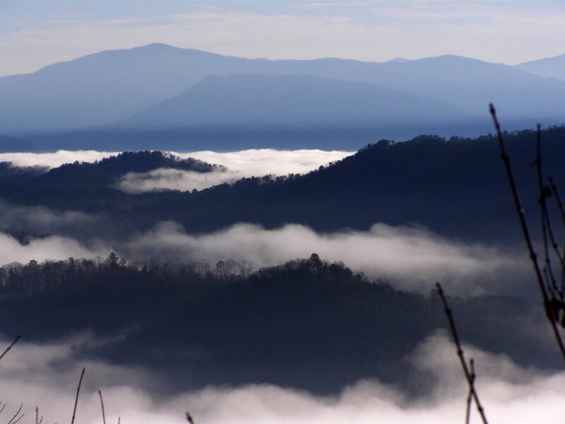 Misty mountains at dawn