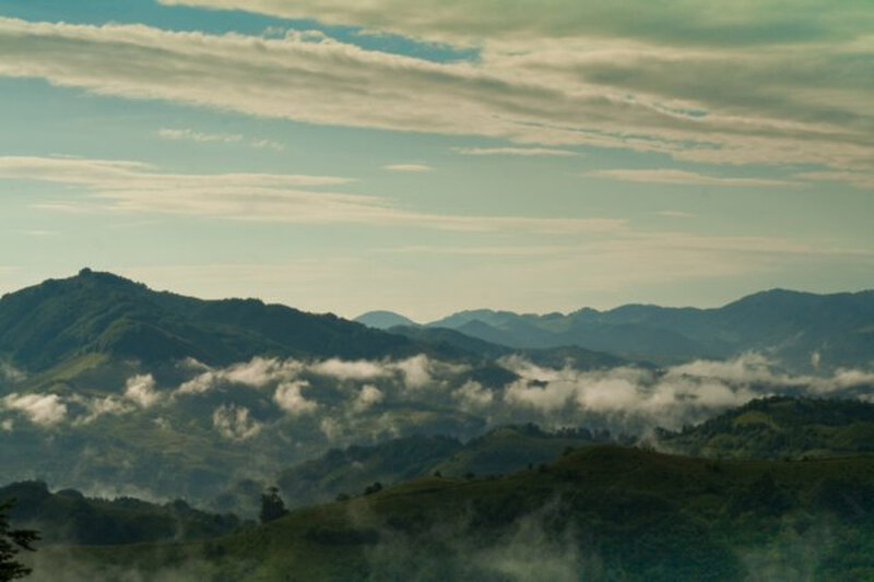 Misty mountains at dawn