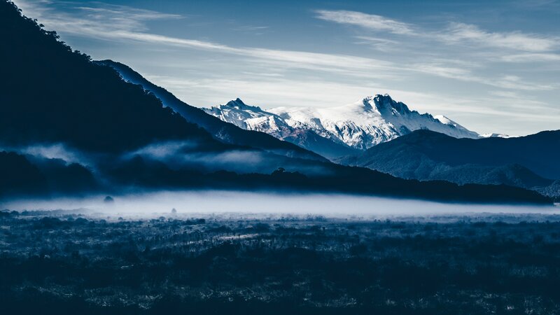 Misty mountains at dawn