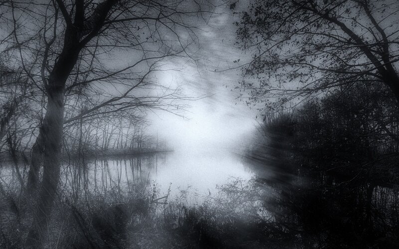 Misty River at Night