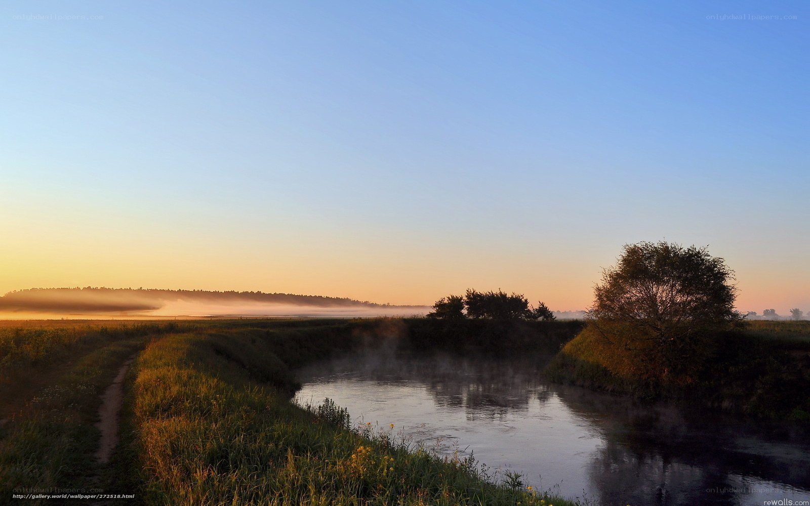 Misty River at Sunrise