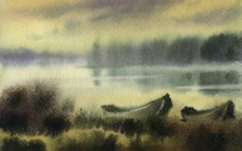 Misty River Landscape
